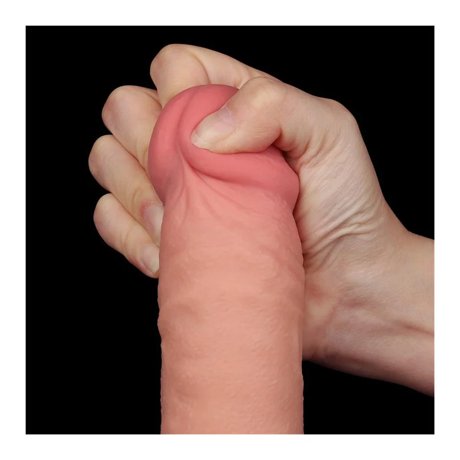 Dildo Dual Density Piel Deslizante Retractil 95