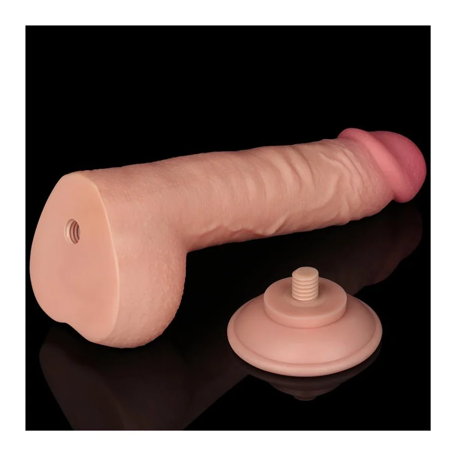 Dildo Dual Density Piel Deslizante Retractil 95