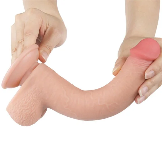 Dildo Dual Density Piel Deslizante Retractil 9