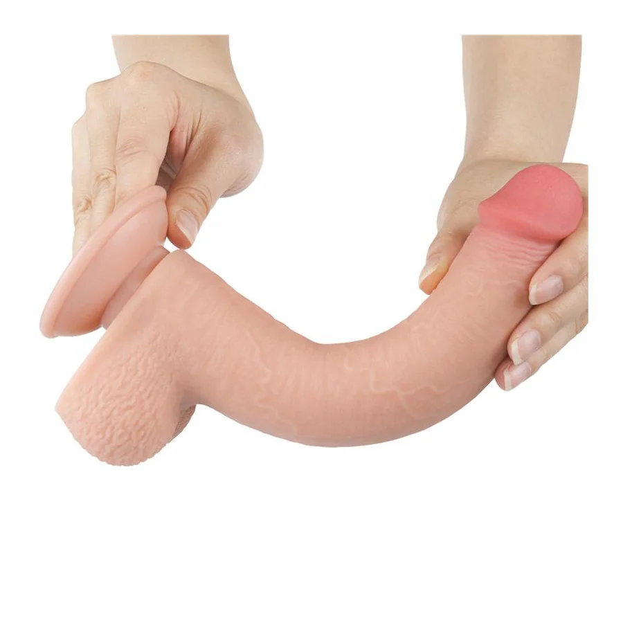Dildo Dual Density Piel Deslizante Retractil 9