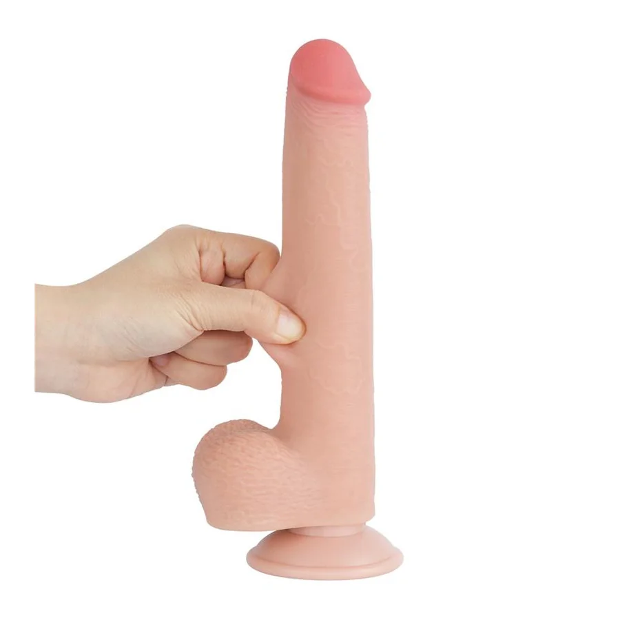Dildo Dual Density Piel Deslizante Retractil 9