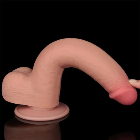 Dildo Dual Density Piel Deslizante Retractil 9