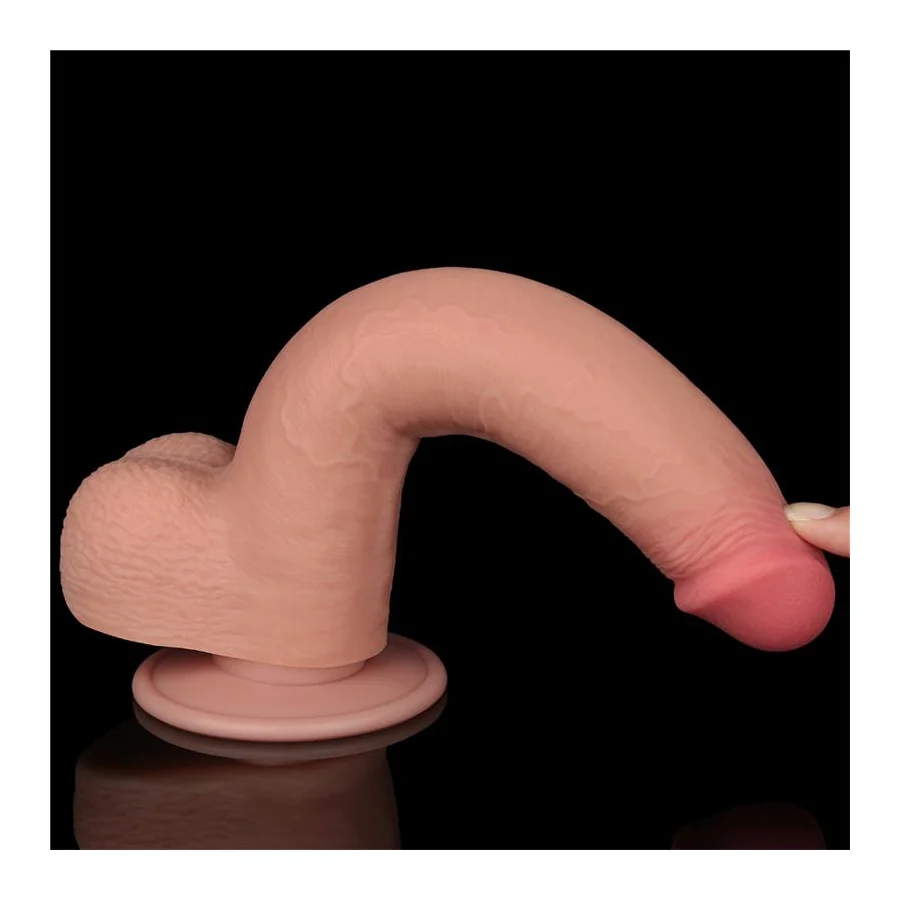 Dildo Dual Density Piel Deslizante Retractil 9