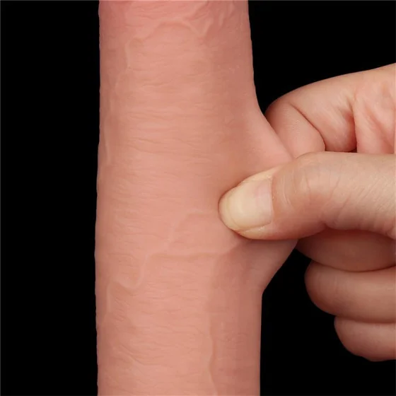 Dildo Dual Density Piel Deslizante Retractil 9