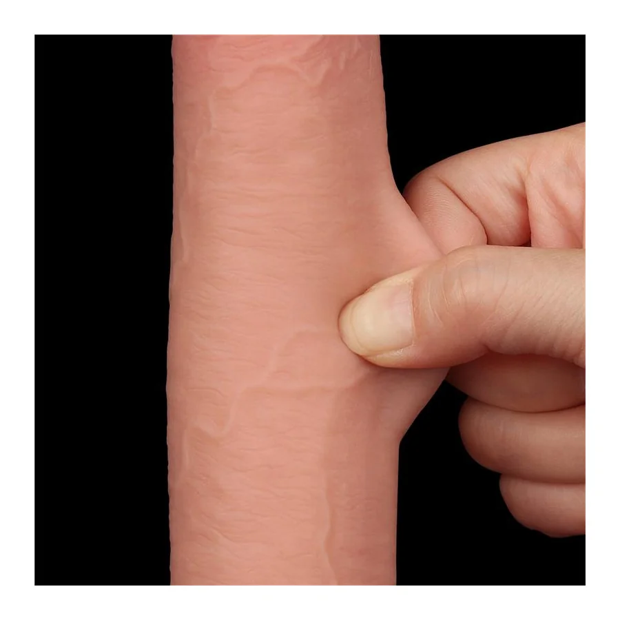 Dildo Dual Density Piel Deslizante Retractil 9