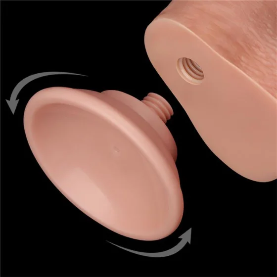 Dildo Dual Density Piel Deslizante Retractil 9