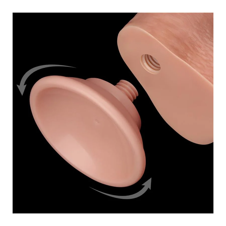 Dildo Dual Density Piel Deslizante Retractil 9