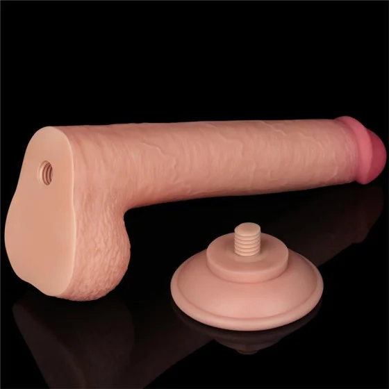 Dildo Dual Density Piel Deslizante Retractil 9