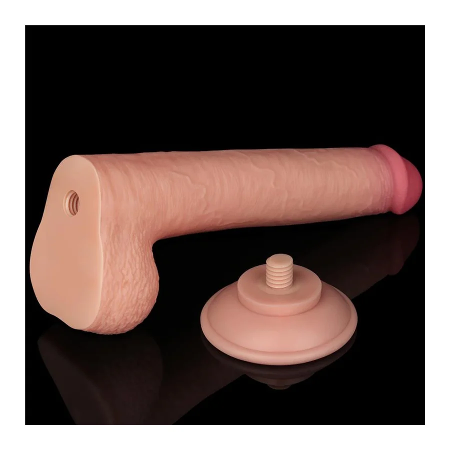 Dildo Dual Density Piel Deslizante Retractil 9