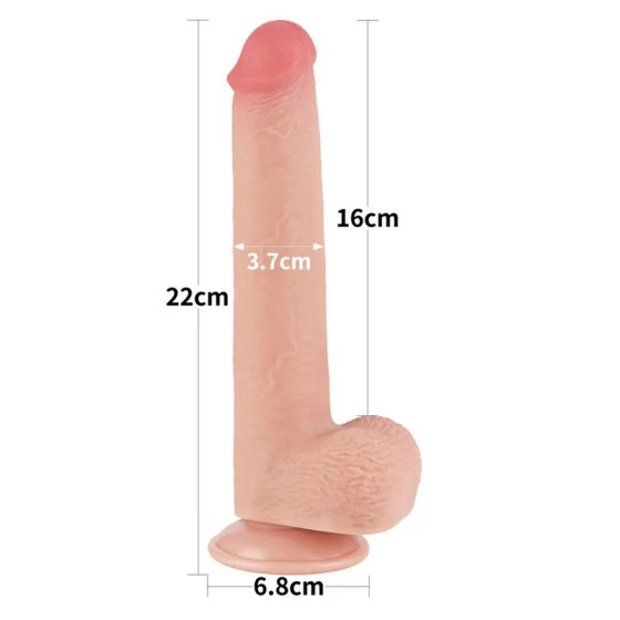 Dildo Dual Density Piel Deslizante Retractil 9