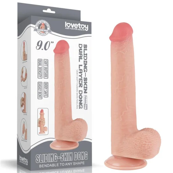 Dildo Dual Density Piel Deslizante Retractil 9