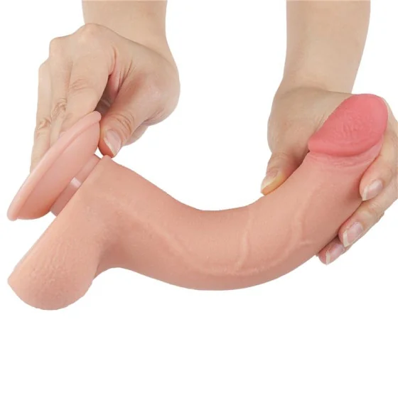 Dildo Dual Density Piel Deslizante Retractil 85