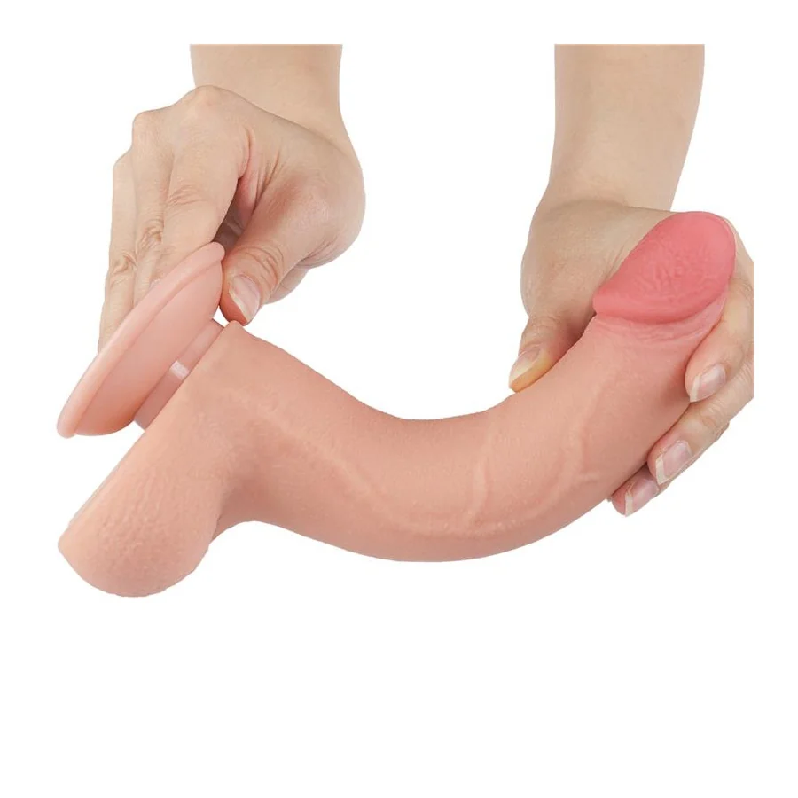 Dildo Dual Density Piel Deslizante Retractil 85