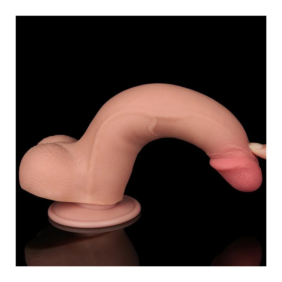 Dildo Dual Density Piel Deslizante Retractil 85