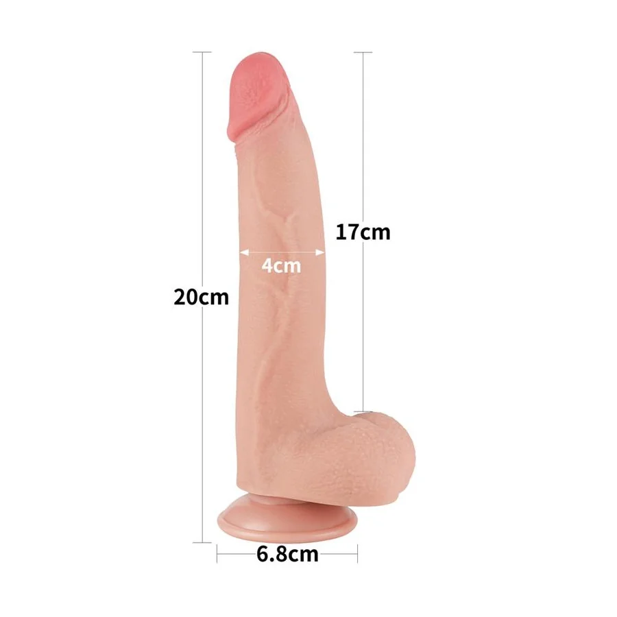 Dildo Dual Density Piel Deslizante Retractil 85