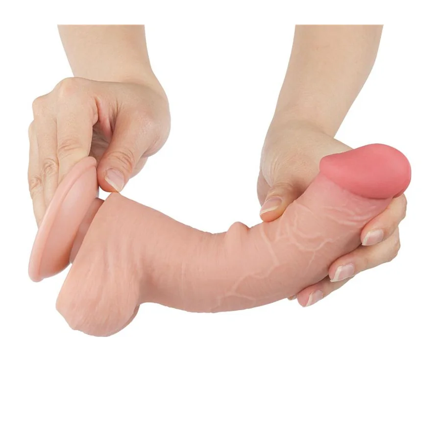 Dildo Dual Layer Piel Deslizante Retractil 8