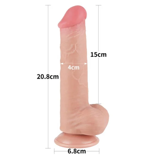 Dildo Dual Layer Piel Deslizante Retractil 8
