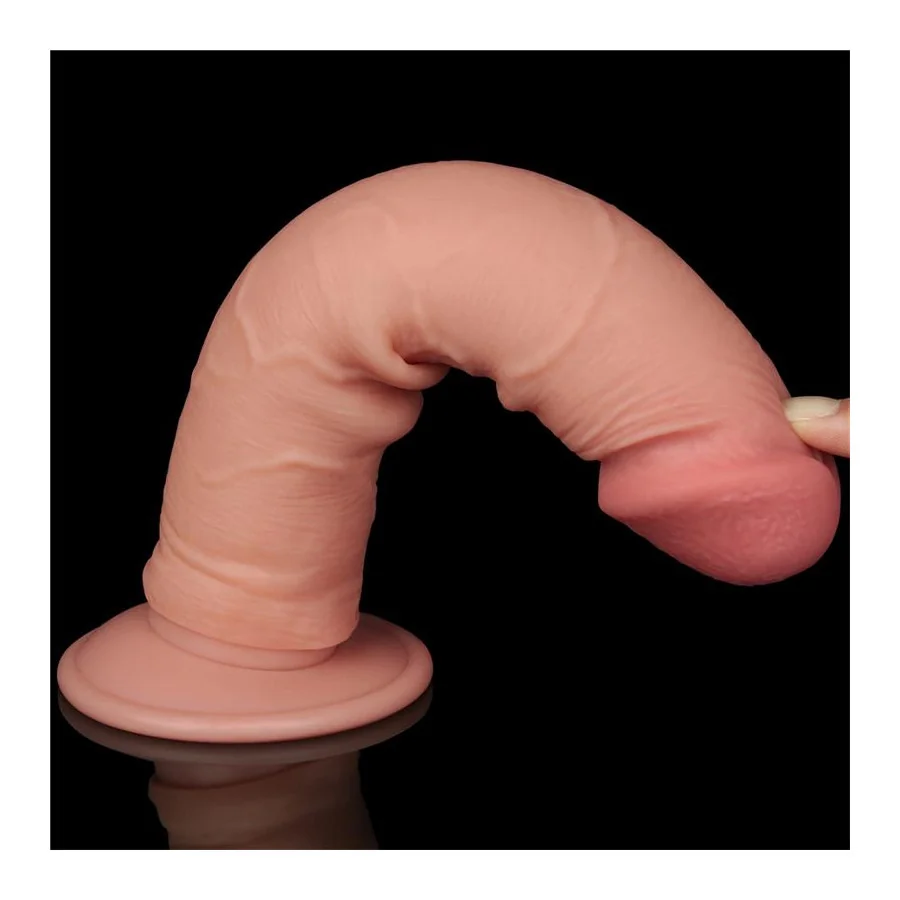 Dildo Dual Layer Piel Deslizante Retractil 8