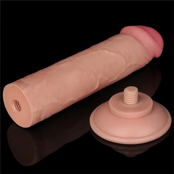 Dildo Dual Layer Piel Deslizante Retractil 8