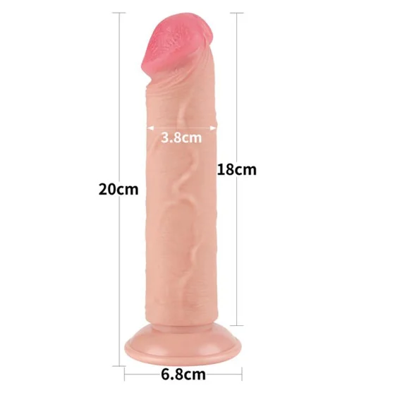 Dildo Dual Layer Piel Deslizante Retractil 8