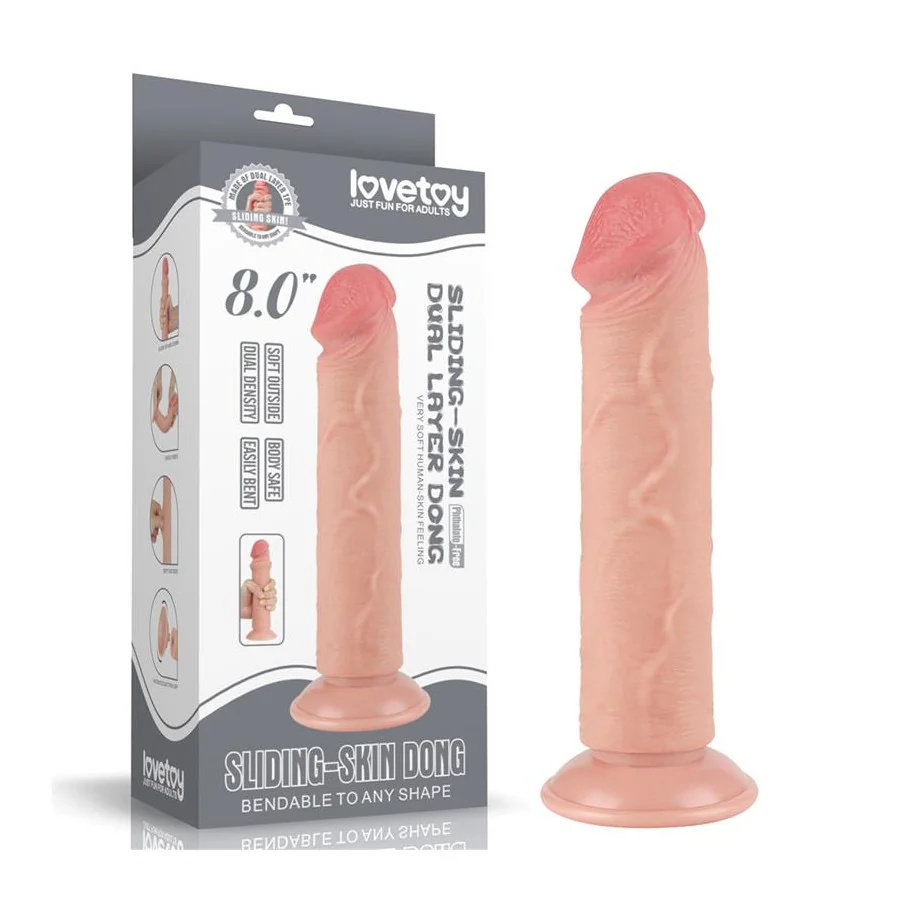 Dildo Dual Layer Piel Deslizante Retractil 8