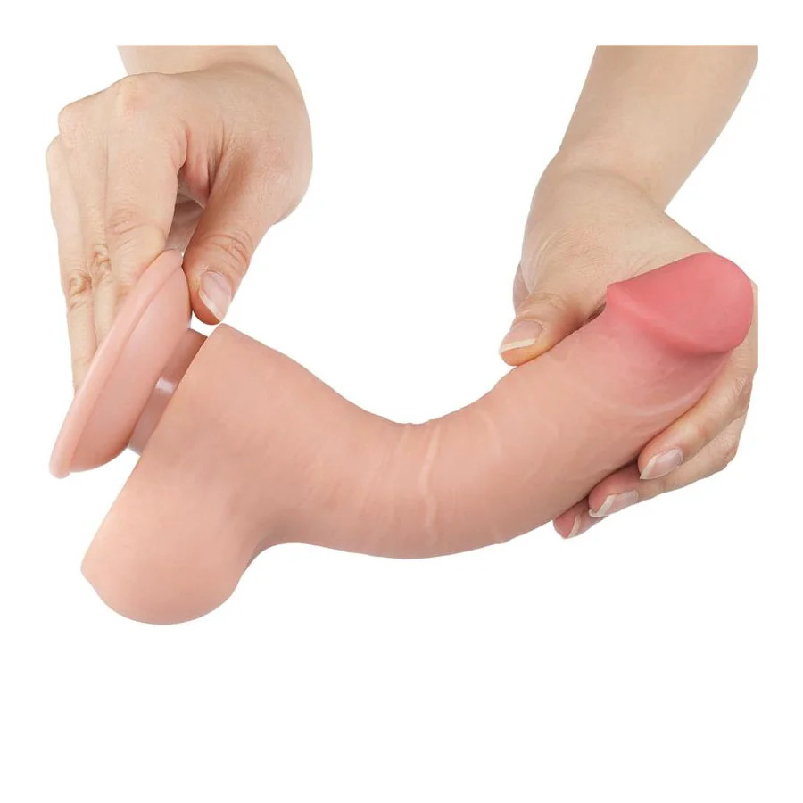 Dildo Dual Layer Piel Deslizante Retractil 8