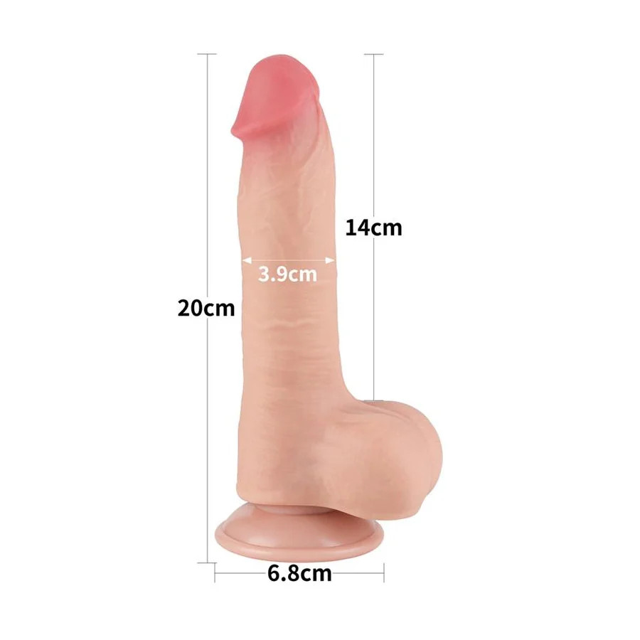 Dildo Dual Layer Piel Deslizante Retractil 8
