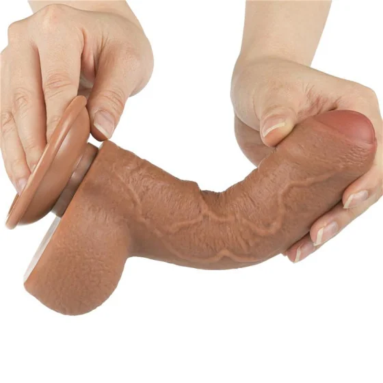 Dildo con Piel Retractil 7 Bronceado