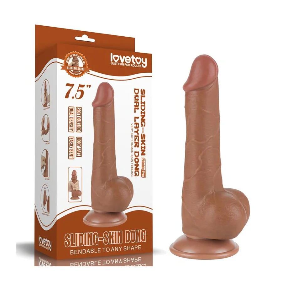 Dildo con Piel Retractil 75 Bronceado