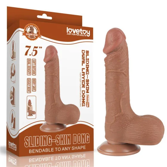 Dildo con Piel Retractil 75 Bronceado