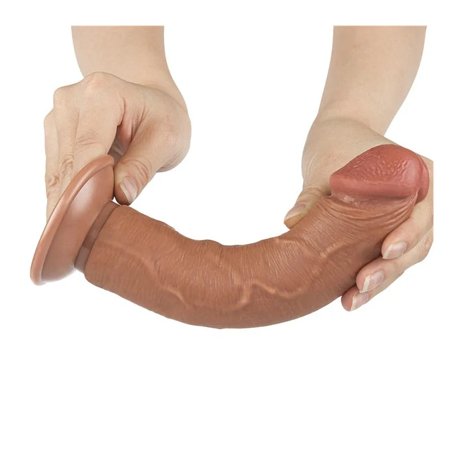 Dildo con Piel Retractil 8 Bronceado