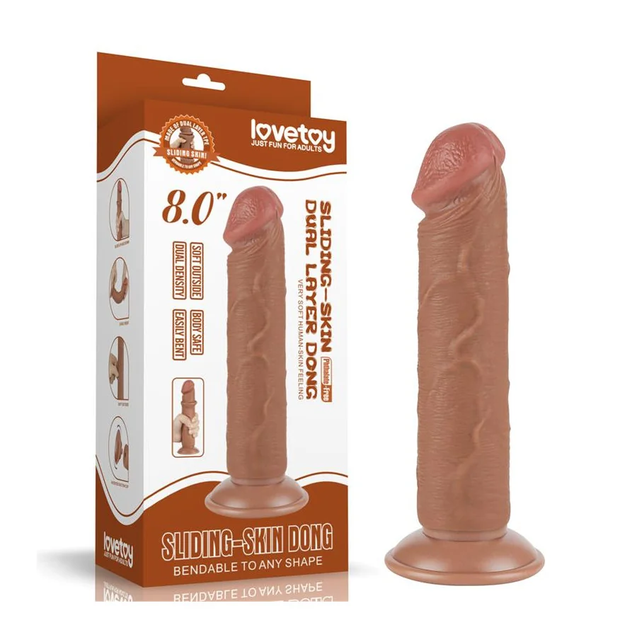 Dildo con Piel Retractil 8 Bronceado