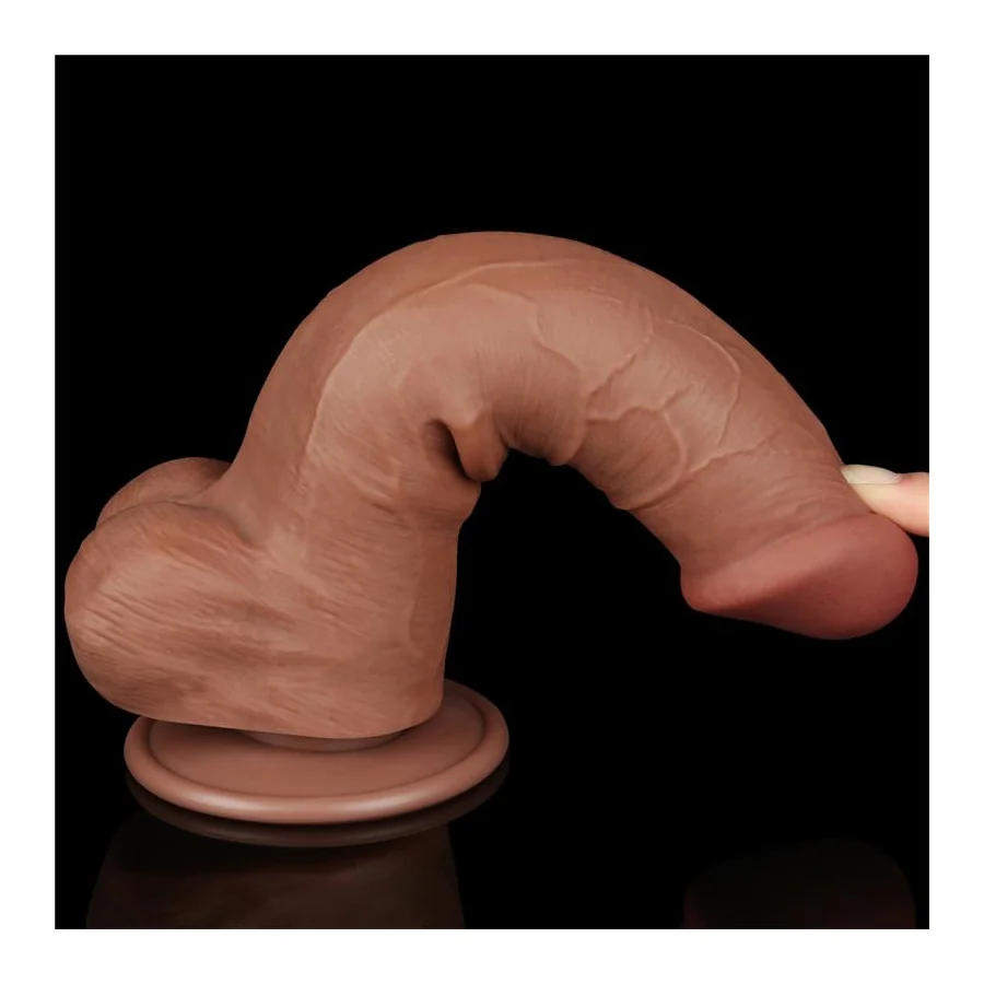 Dildo con Piel Retractil Skin 8 Bronceado