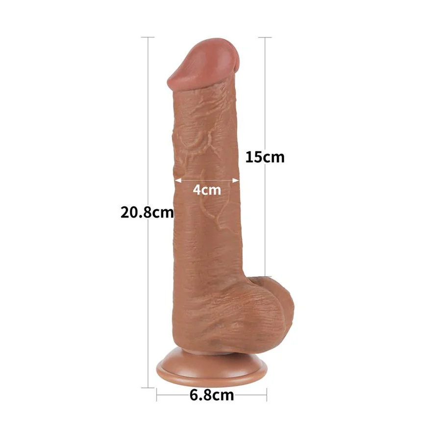 Dildo con Piel Retractil Skin 8 Bronceado