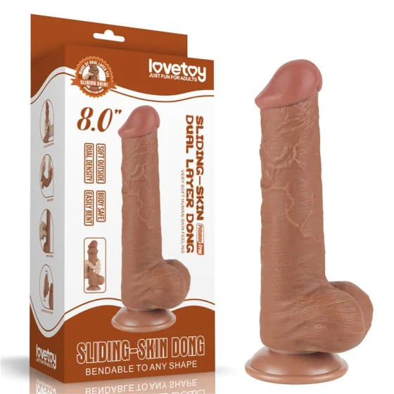 Dildo con Piel Retractil Skin 8 Bronceado