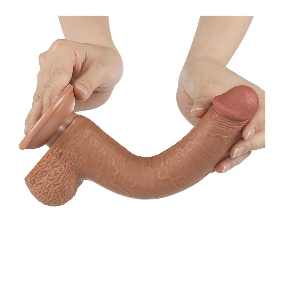 Dildo con Piel Retractil 9 Bronceado