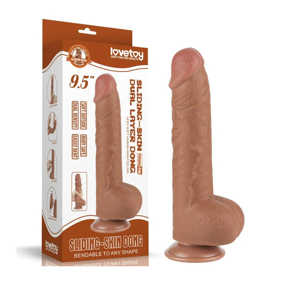Dildo con Piel Retractil 95 Bronceado
