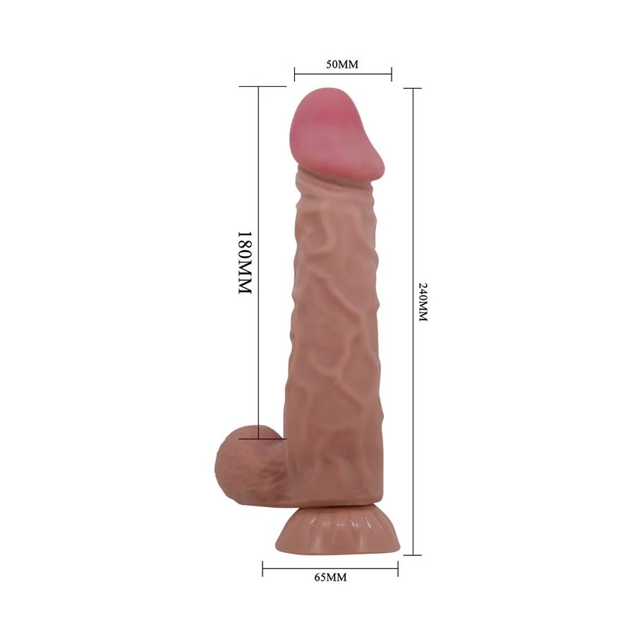 Dildo Realista Piel Deslizante Retractil 24 cm