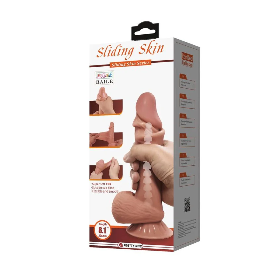 Dildo Realista Piel Deslizante Retractil 218 cm