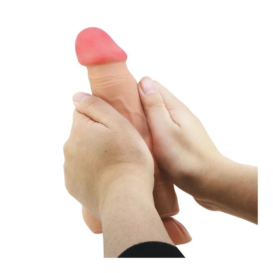Dildo Realista Doble Densidad Piel Deslizante Retractil