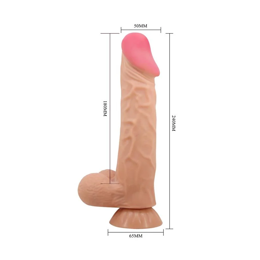 Dildo Realista Doble Densidad Piel Deslizante Retractil 24 cm