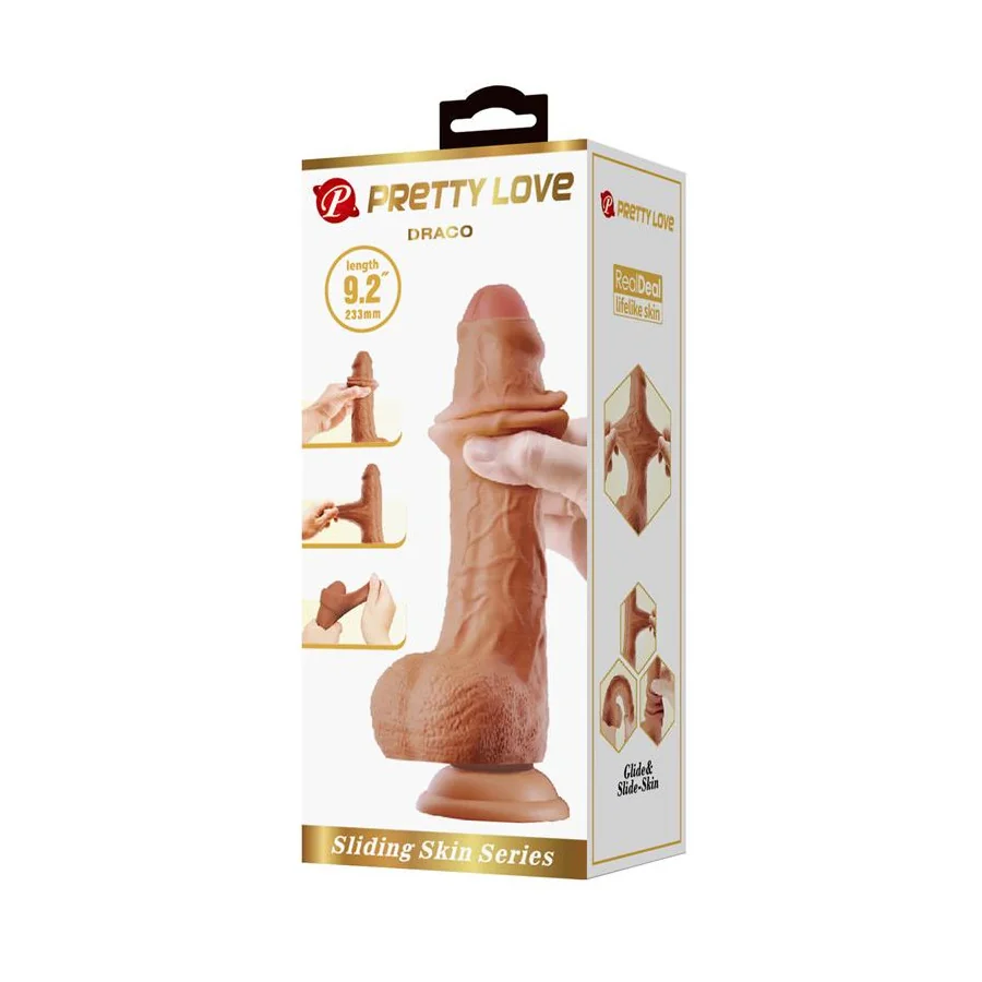 Dildo con Piel Deslizante Retractil 233 cm