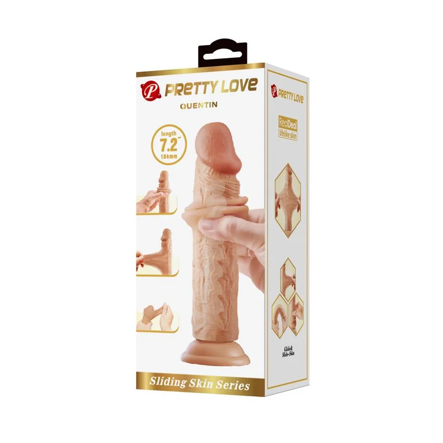 Dildo con Piel Deslizante Retractil 184 cm