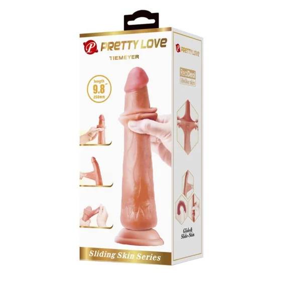 Dildo Realista con Piel Deslizante Retractil 25 cm