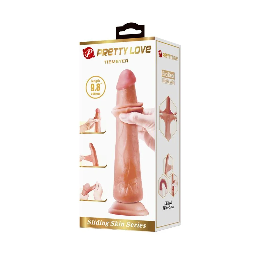 Dildo Realista con Piel Deslizante Retractil 25 cm
