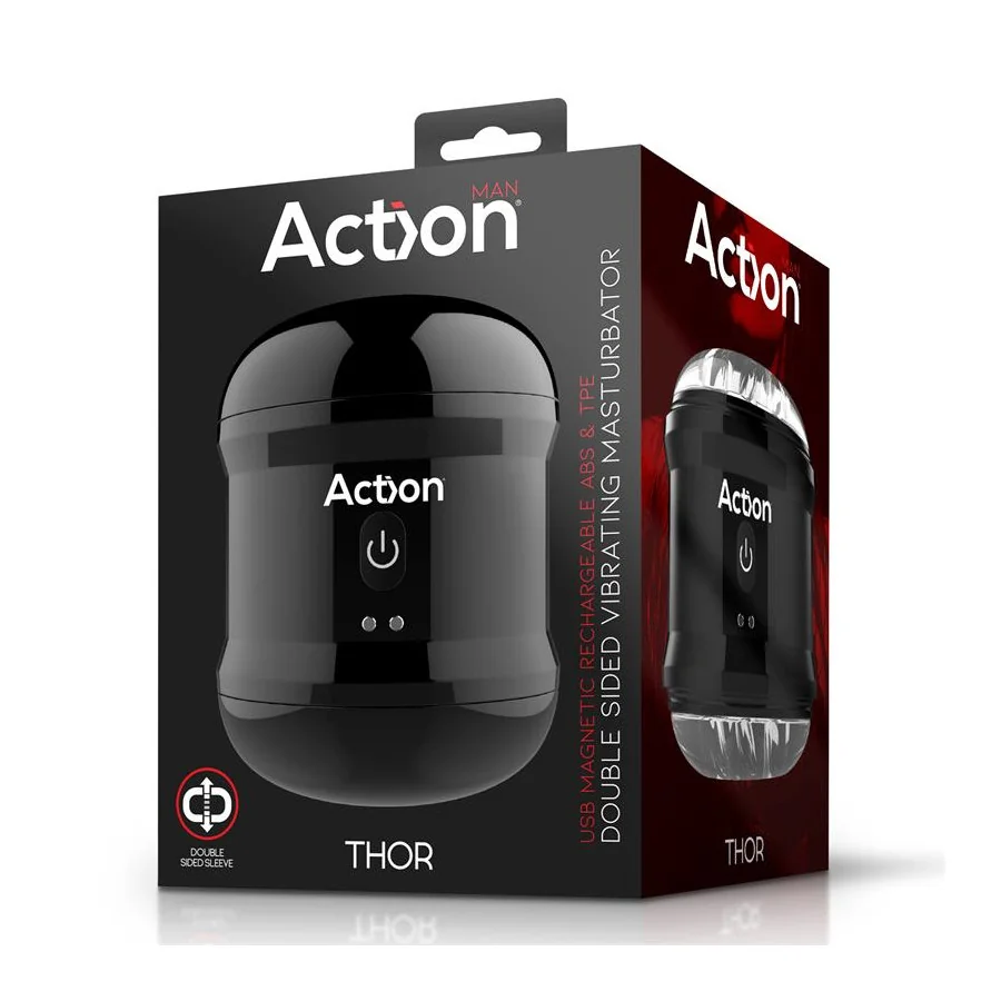 Thor Masturbador con Vibracion Doble Orificio