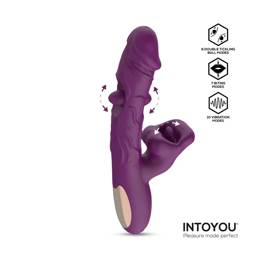Bella Vibrador Doble Bola Cosquilleante y Mordisqueo 3 Motores