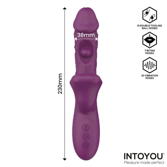 Bella Vibrador Doble Bola Cosquilleante y Mordisqueo 3 Motores