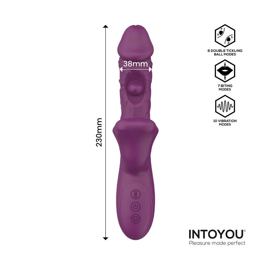Bella Vibrador Doble Bola Cosquilleante y Mordisqueo 3 Motores