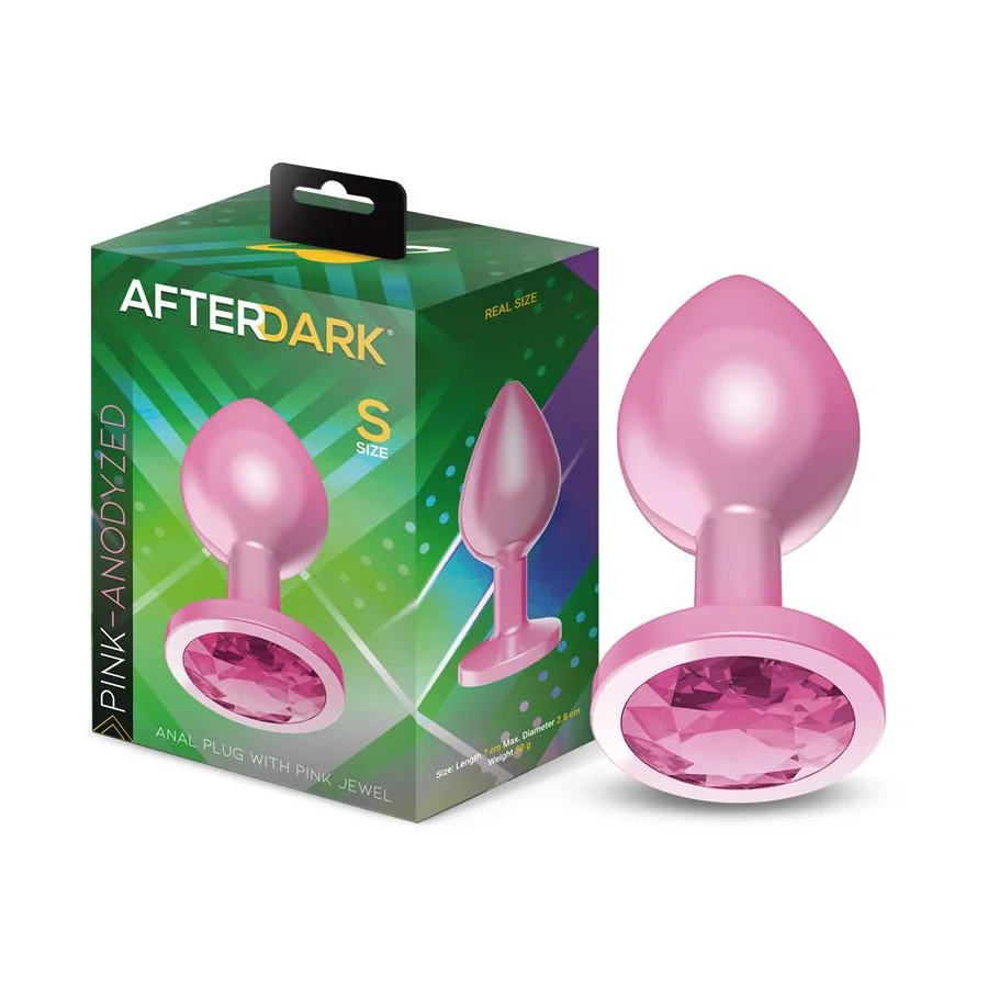 Plug Anal Anodizado Rosa con Joya Talla S Plug Anal Anodizado Rosa con Joya Talla S